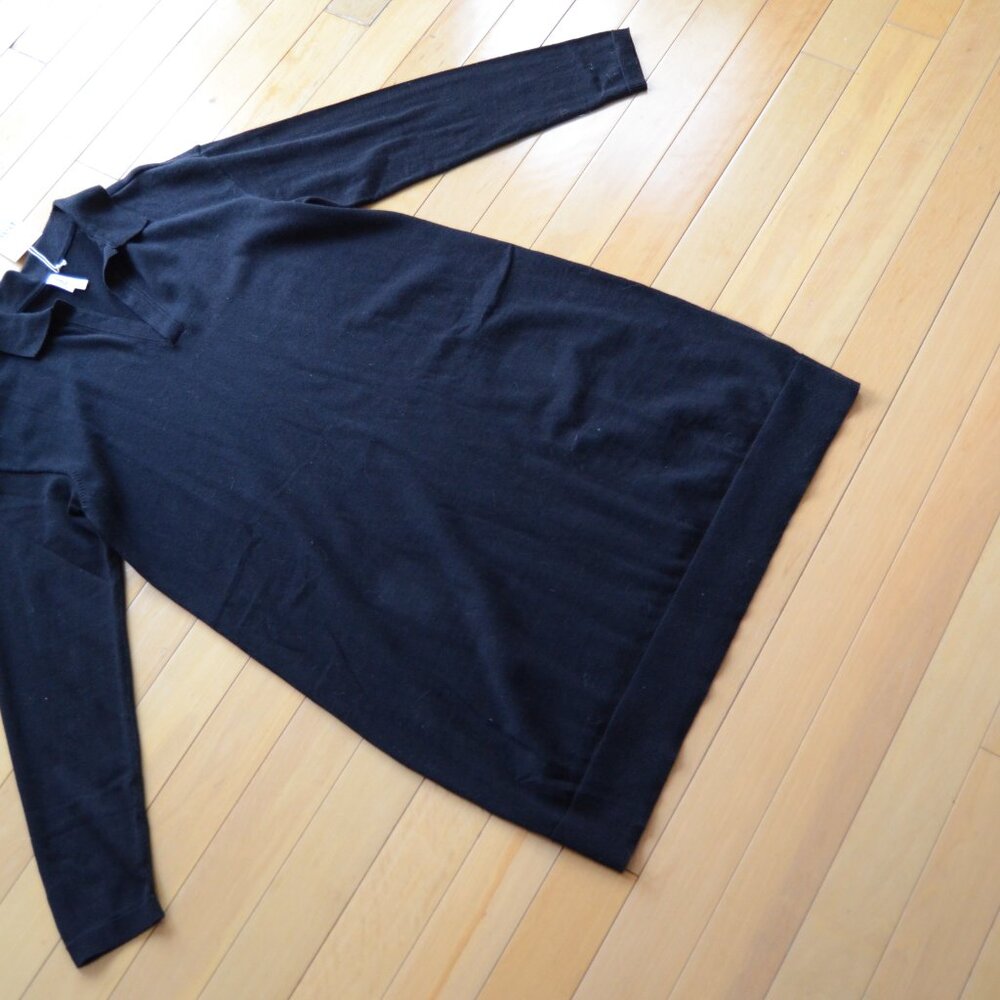 Pact Classic Fine Knit Collared Sweater Dress Black Size XL NWT - Picture 4 of 9